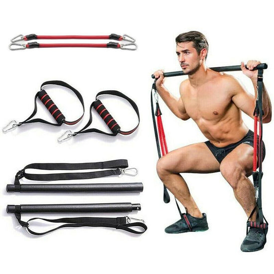 Pilates Bar Kit with Resistance Bands, Home Gym